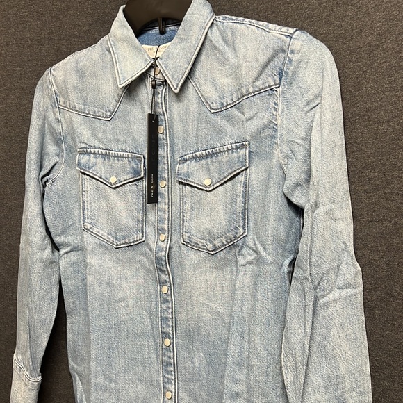 NWT -  Rag & Bone Women's Wyatt Shirt in Vintage Blue - Size XS - Picture 10 of 13
